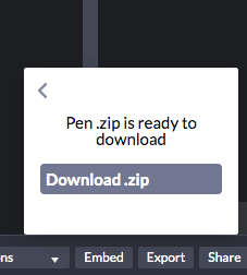 image of codepen export zip